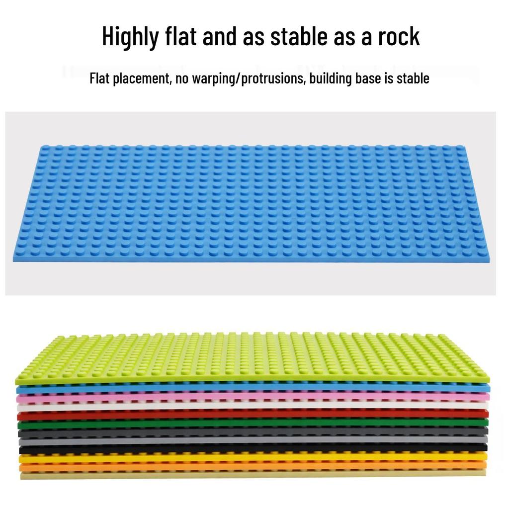 16x32 Hole MOC Base Plate: Wooden Wall Figure & Interlocking Building Blocks Board