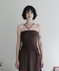 Rubati Shirred Strap Tube Top Dress_Brown