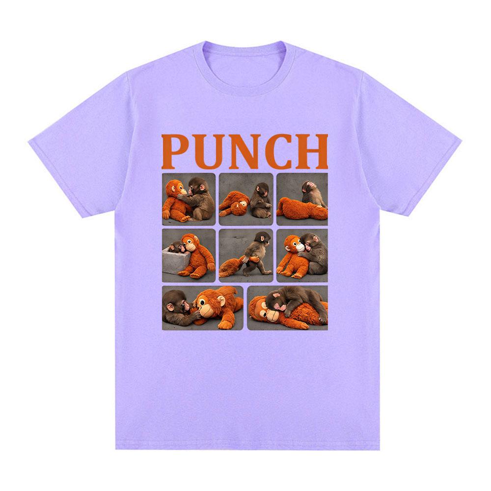 Punch The Monkey Baby Zoo Funny Meme Tshirts Unisexs Women Clothing Casual Cotton Tshirt Fashion Oversized Short Sleeves T Shirt