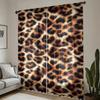 2Pcs Leopard Print Curtains, Polyester Rod Pocket Digital Print Semi-Transparent Curtains, Multi-Size Options for Bedroom Living