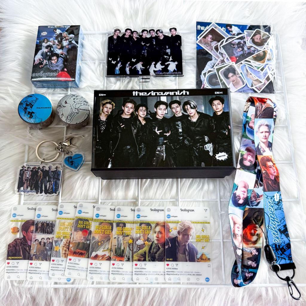 ENHYPEN "thesin:vanish" Album Merchandise Gift Set - 55Pcs Lomo Cards, Acrylic Standee, Keychain, Lanyard & Stickers Pack for ENGENE