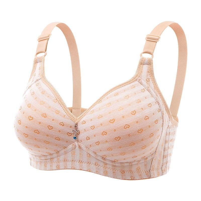 Women's Large Size Thin Underwear Anti-sagging Breast-receiving No Steel Ring Gathers Comfortable and Breathable Bra