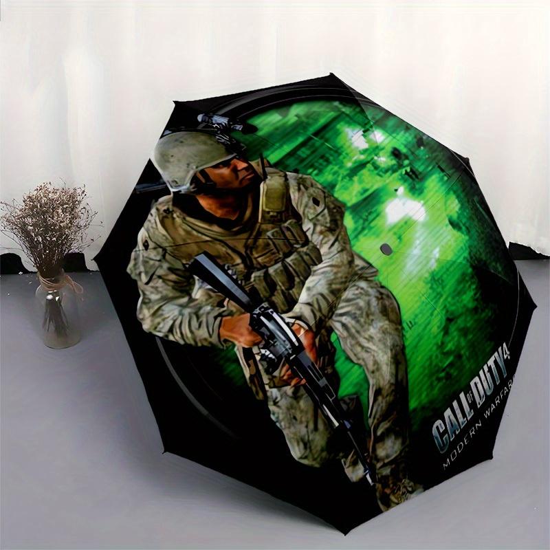 1pc Soldier Modern Warfare Themed High-quality Umbrella,Automatic Opening and Closing Umbrella,Multi-functional Umbrella G0811330