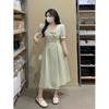 Plus Size Hepburn-style Dress, Summer New French Bow Patchwork with Plus-size A-line Mid-length Skirt