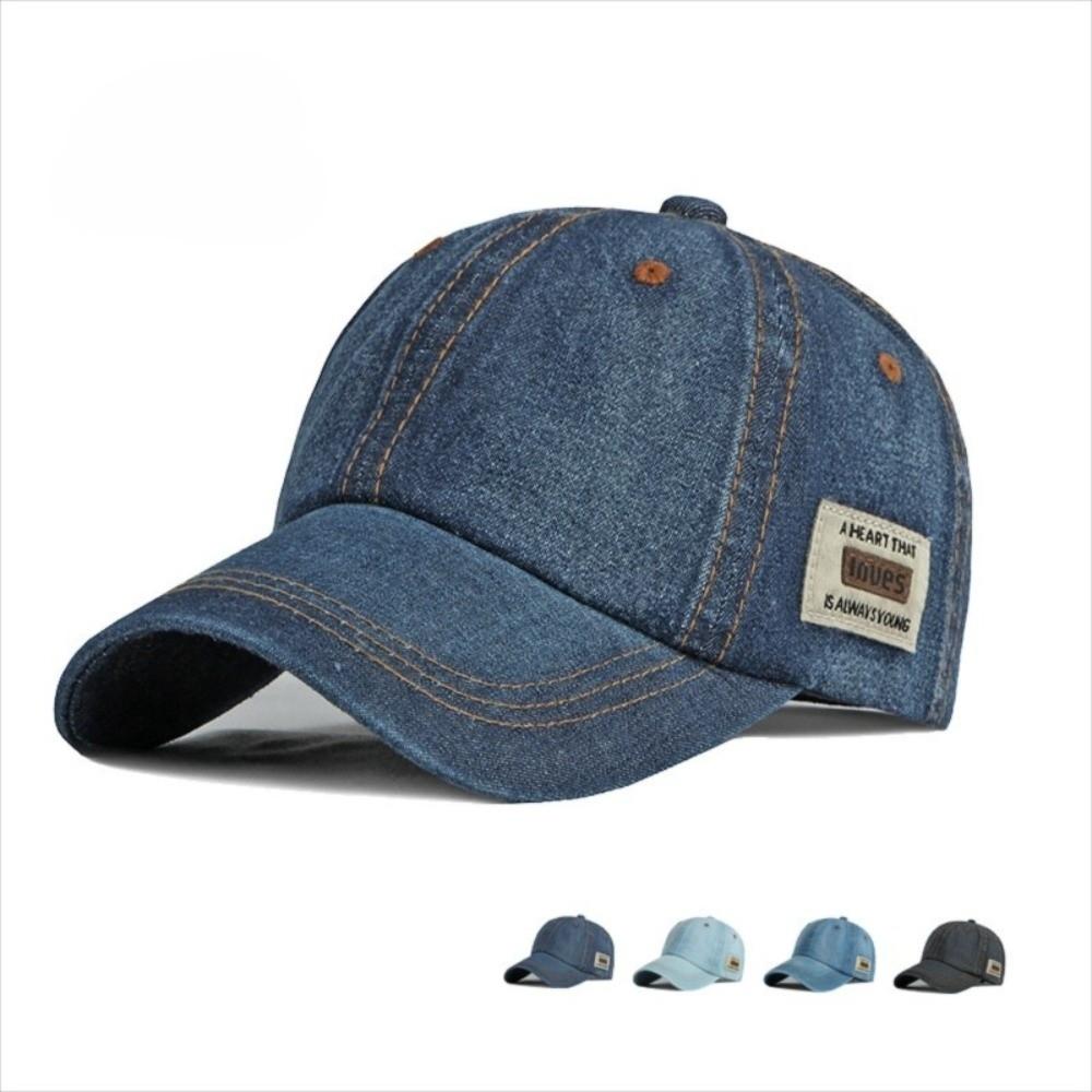 Solid Color Denim Hat Blue Snapback Hat New Denim Baseball Caps Women