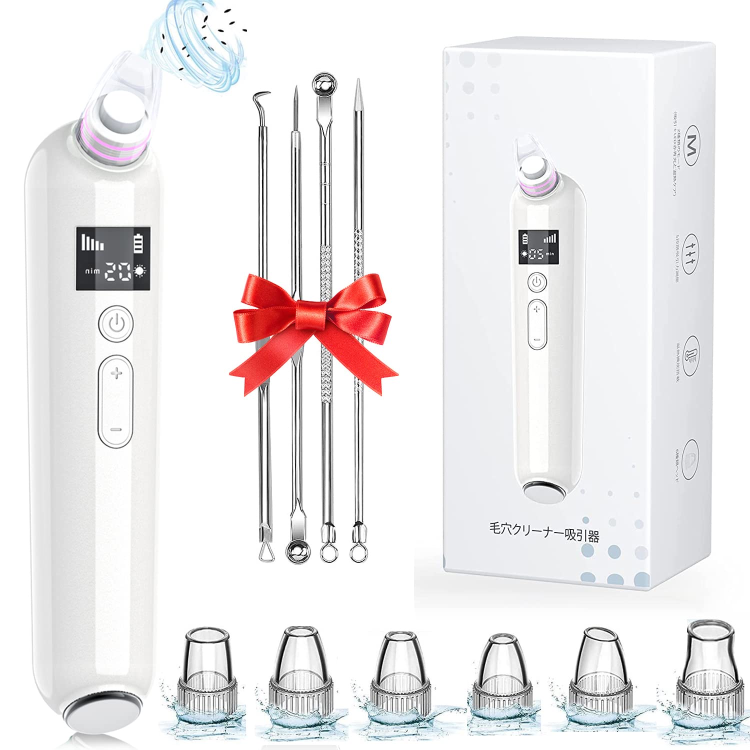 

Parhatstor Pore Vacuum Facial Beauty Device with 5 Levels of Suction 6 Suction Japanese Instruction Manual Gift for Men and Women Cleaner, Power, белый