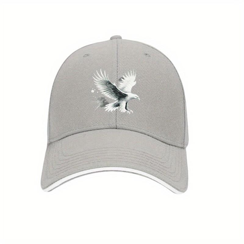 Eagle Flying Graphic Baseball Cap Polyester Casual Sun Protection Adjustable Dad Hat for Men Women