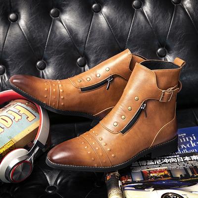 Fashion 38-46 Classic Casual Men's Leather Shoes Comfortable and Minimalist Style Outdoor Fashion Street Autumn and Winter Boots