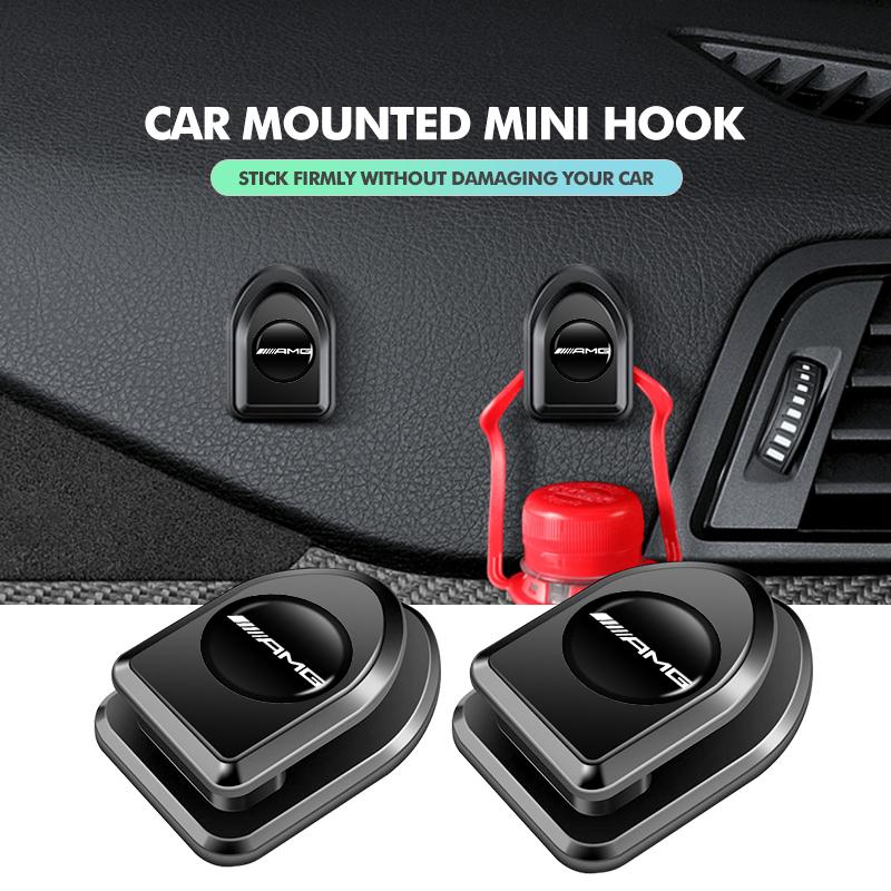 BTY4 4pcs Car Paste Hooks USB Storage Hanger Interior Accessories For Mercedes Benz AMG C180 C300 W124 W176 W177 C200 C260 GLC CLE