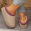 Women Warm Suede Snow Boots Autumn/Winter Fashion Slip on Platform Boats Close Toe Half Slipper Female Cotton Shoes