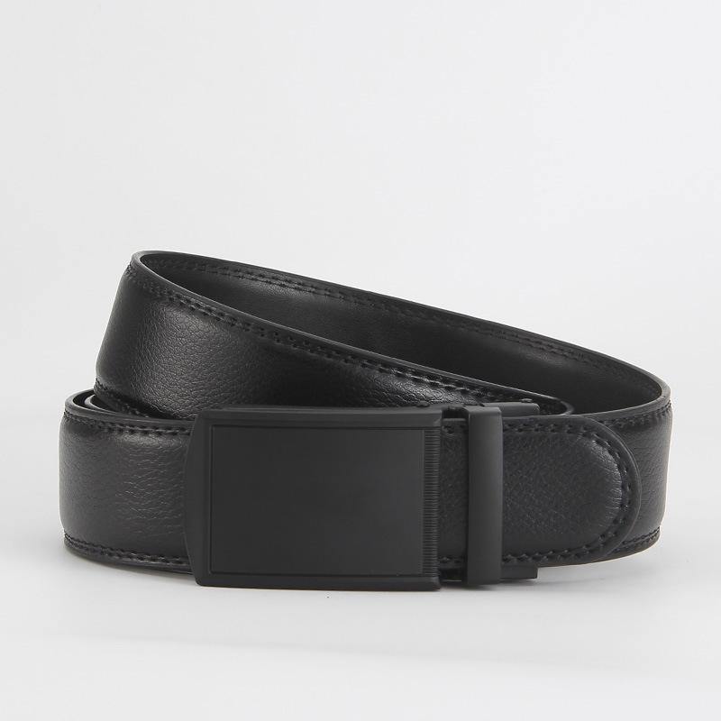Men's Casual Anti-Pull 3.5 Automatic Buckle Two-Layer Cowhide Belt