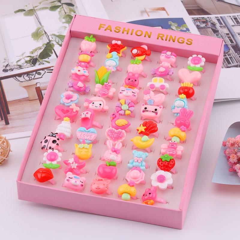 Kids' Faux Diamond Crystal Cartoon Gem Ring Set - Kindergarten Gift