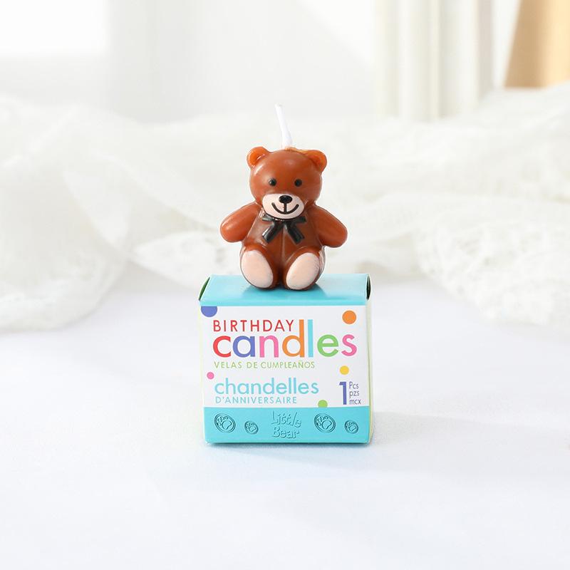 

5PCS Bear Shaped Candles cupcake topper Baby Shower Favors 5 Bear Candles for Guests for Bear Party Supplies Decorations