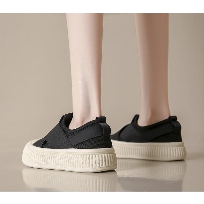Summer Breathable White Sneakers For Women Trendy Thick Sole Casual Shoes For Students Comfortable Street Style Walking Shoes