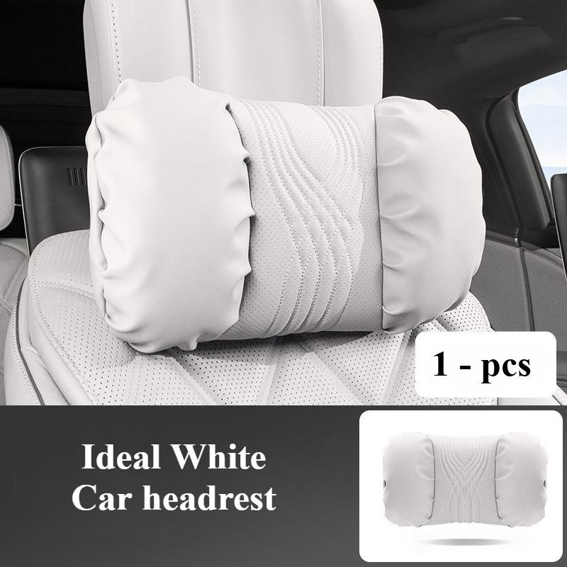 HQZQB1 Luxury Nappa Leather Car Neck Pillow and Seat Pillow Soft Car Headrest Waist Pillow Seat Accessories Car Headrest and Lumbar Set