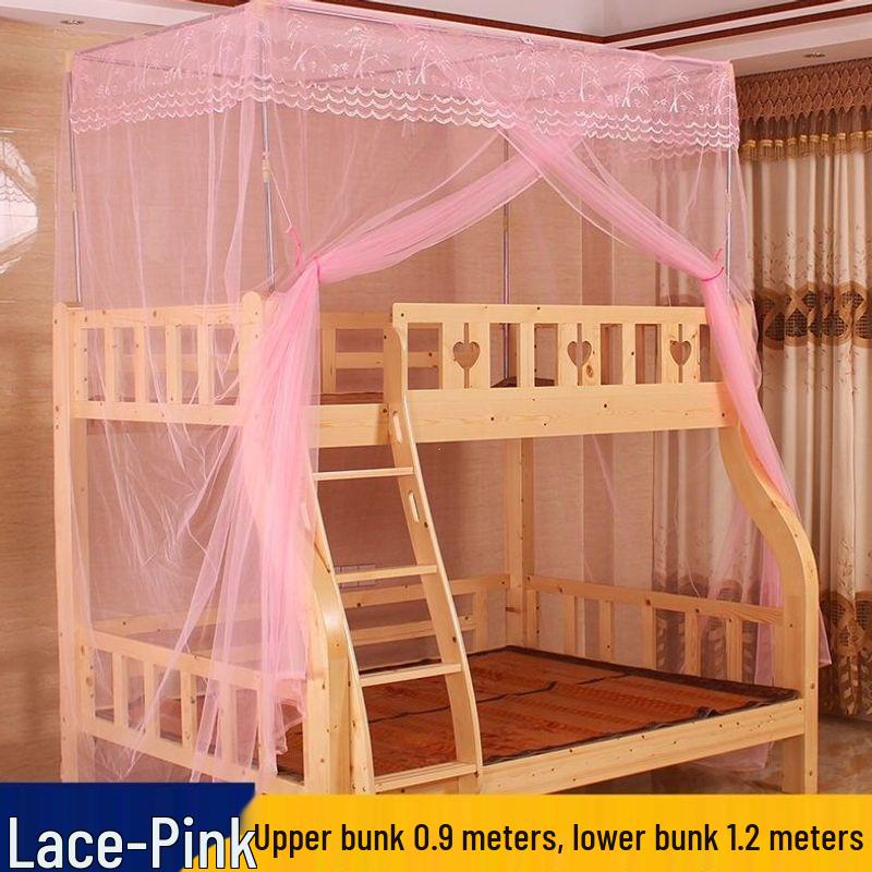 Child & Mother Integrated Bunk Bed with Double Layer Encrypted Mosquito Net and Thickened Support