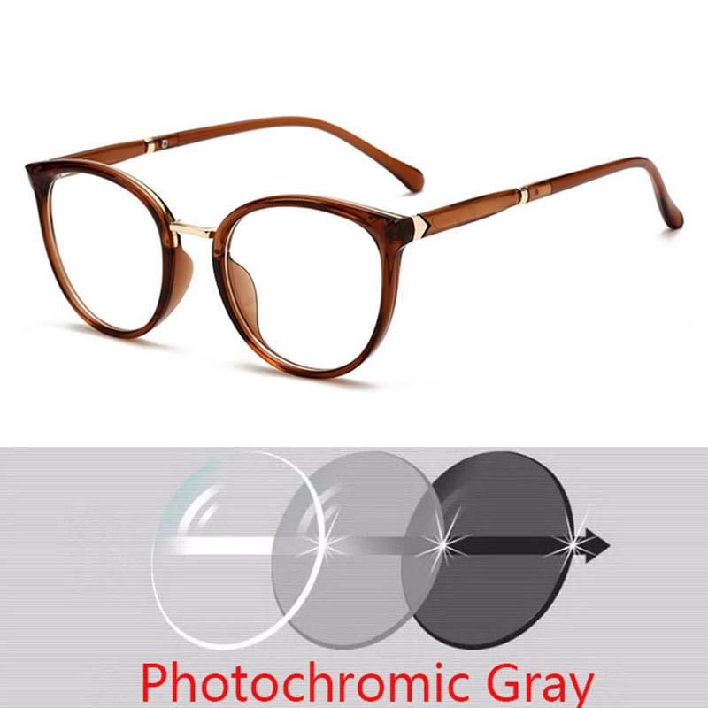 Spring Leg Anti-blue Light Oval Prescription Eyeglasses Women TR90 Cat Eye Short-sight Eyewear Diopter 0 -0.5 -0.75 -1.0 To -6.0