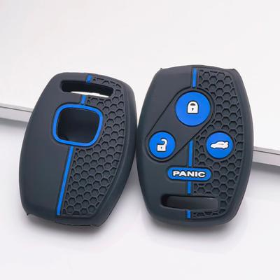 Silicone Car Key Cover Fit for Honda Civic Accord CR-V Fit Jazz HR-V Vezel City Civic Accord CR-V Fit Jazz HR-V Vezel City Hybrid 4 Button