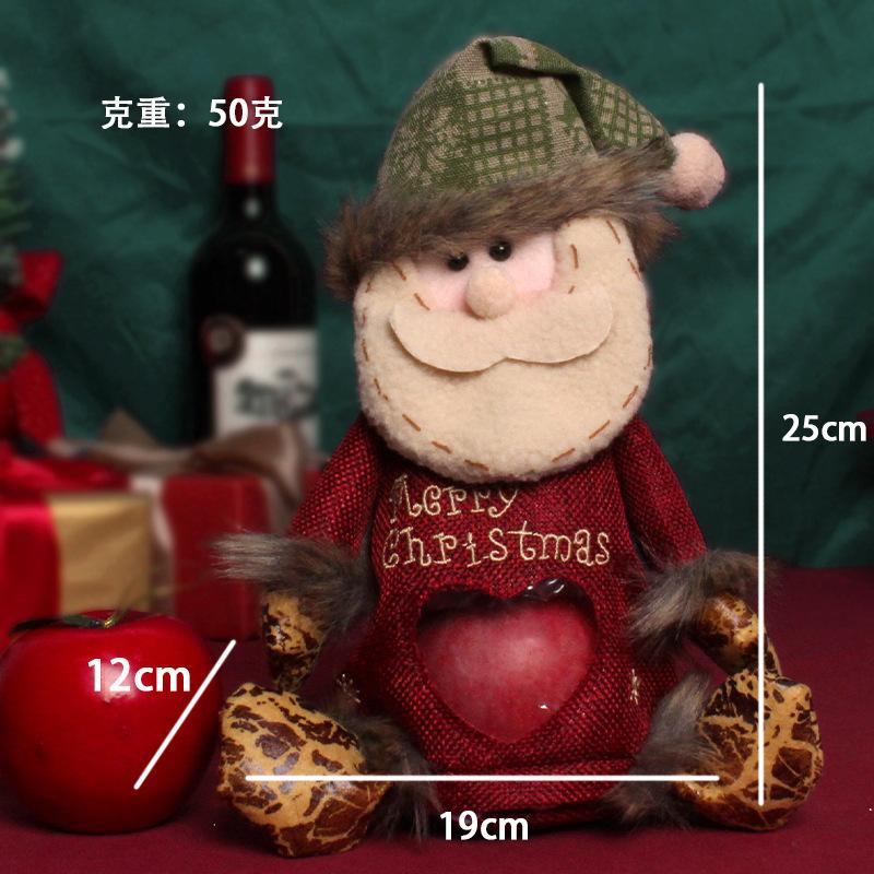 

Рождественский мешок с яблоками, мешок со сладостями в виде Санты и снеговика, детский подарочный пакет на Рождество