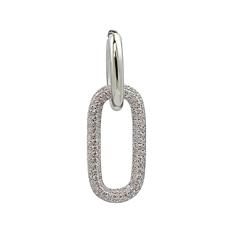 APM Monaco Large single chain style high-end design 925 silver earrings women s silver AE11755OX