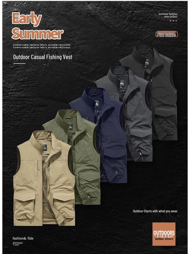 Men's Outdoor Quick-Dry Multi-Pocket Fishing & Photography Vest