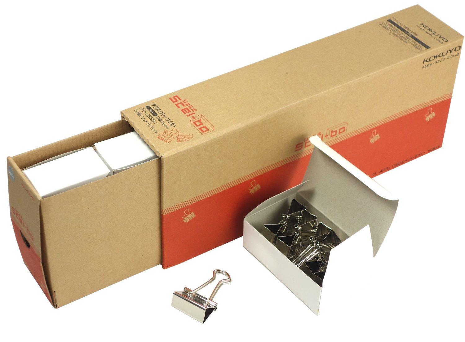 

KOKUYO Double Clip Shelbo Business Pack Large Silver 10 шт. x 5 коробок Прозрачный-JB33C