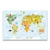 Sea Life Continents Animal World Map Picture Children Poster Nursery Wall Art Canvas Print Painting Baby Kids Bedroom Decoration