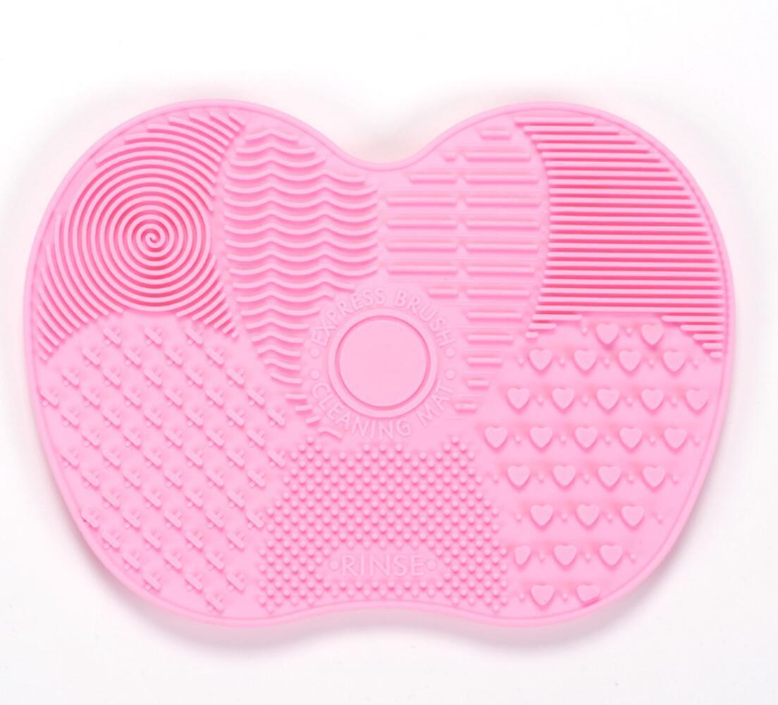 

1Pc Silicone Apple-Shaped Makeup Brush Cleaner Pad With Suction Cup For Effective Cosmetic Tool Cleaning рожевий