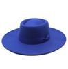 New simple solid color wool.cm brim men's and women's autumn and winter warm outdoor oval ring top hat