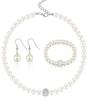 Elegant Pearl and Diamond Jewelry Set: Includes Necklace, Bracelet, and Earrings (Model N4125)