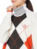 Munsingwear Argyle Turtleneck Sporty and Stylish for White Multi Women's Sweater, Golf, MGWWJL04,