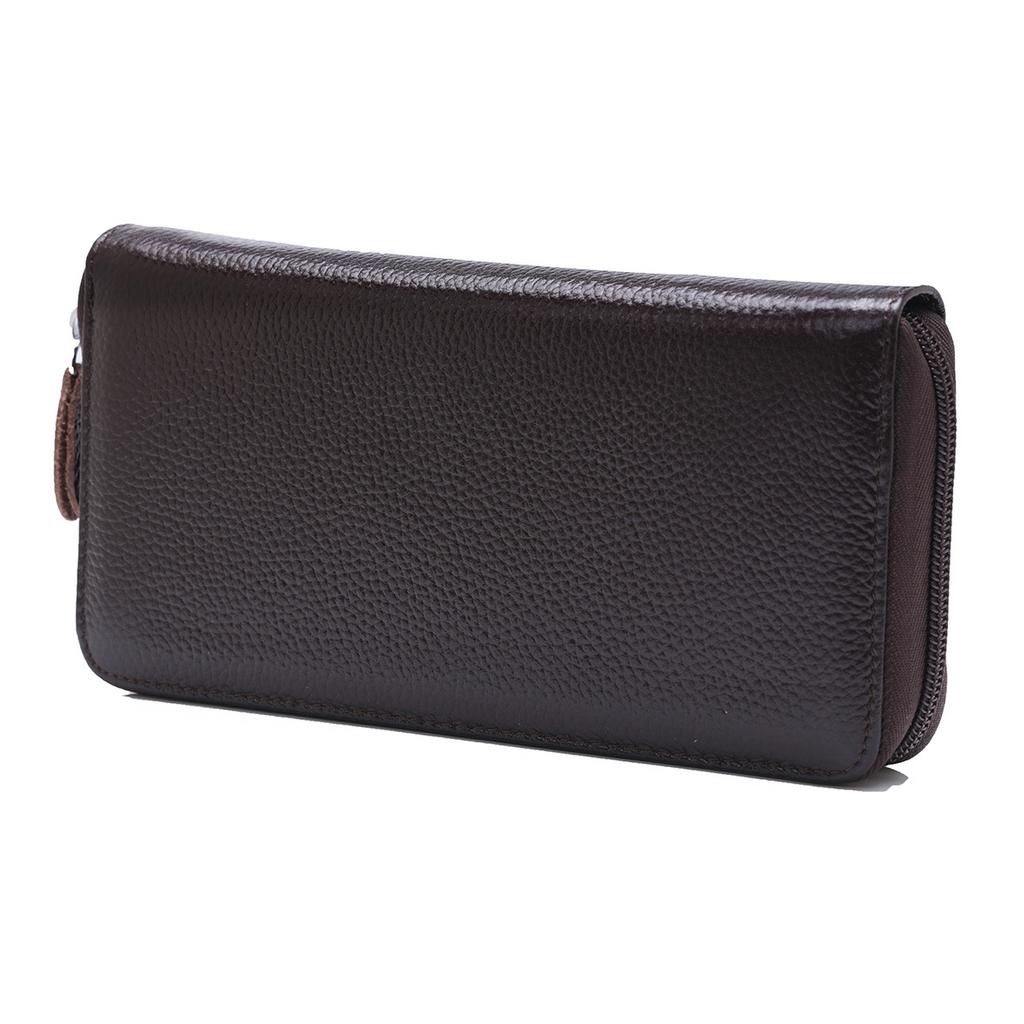 Leather Blocking Wallet Long Zipper Handbags Purse Large Capacity Card Holder Wallet