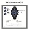 2PCS Set DEYROS Fashion Men's Watch Luxury Men's Leather Strap Calendar Watch Casual Men's Leather Quartz Watch Men's Gifts