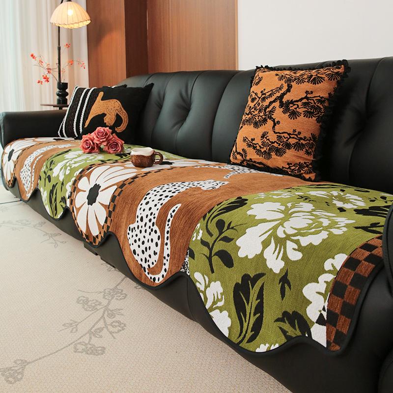 

Нерегулярный Чехол на подушку для дивана класса люкс, нескользящий, для четырех сезонов 90x210cm цветочный/зелёный
