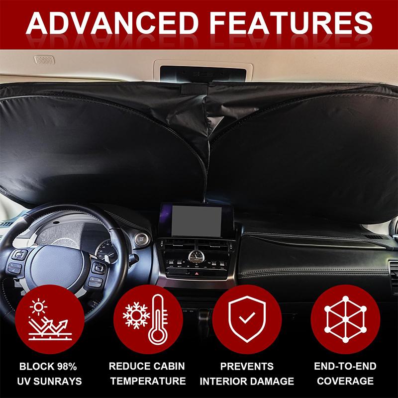 Pare-soleil de pare-brise amélioré pour Tesla Model Y Juniper Standard 2026 Housse de pare-soleil avant pliable pour voiture Modèle 3/Y/Highland