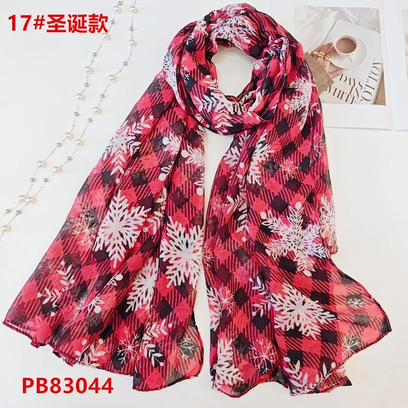 Christmas red and green snowman print Bali yarn scarf medium and long sunscreen beach towel pattern scarf