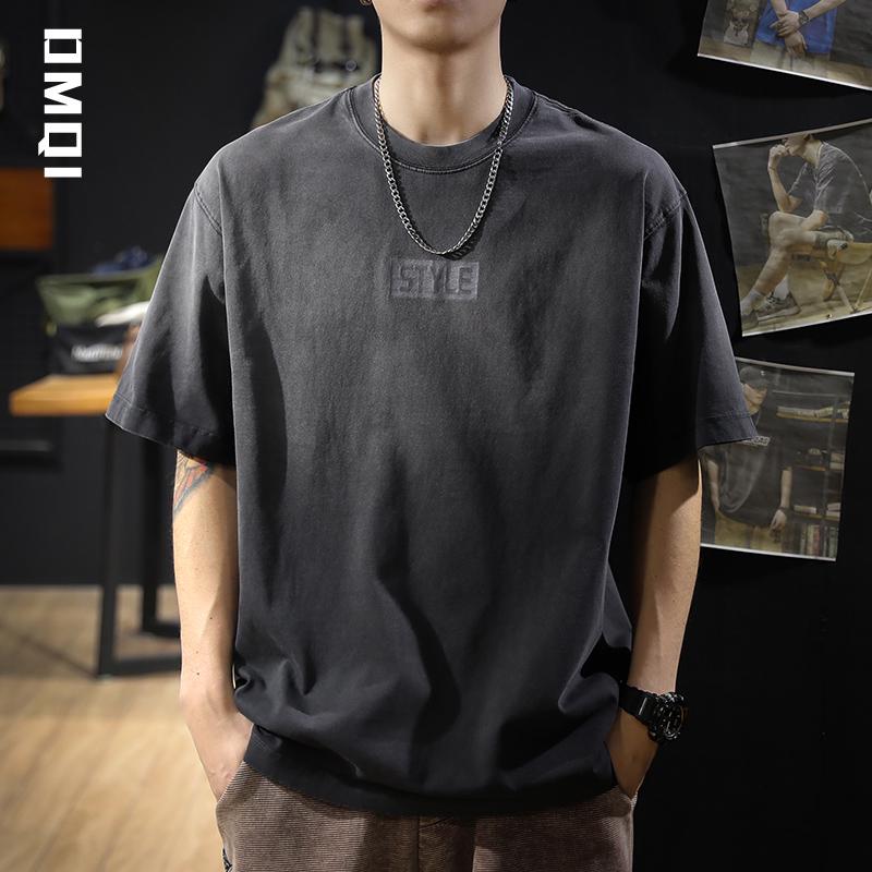 2025 Herrenmode Retro Schweres Baumwoll-Kurzarm-T-Shirt