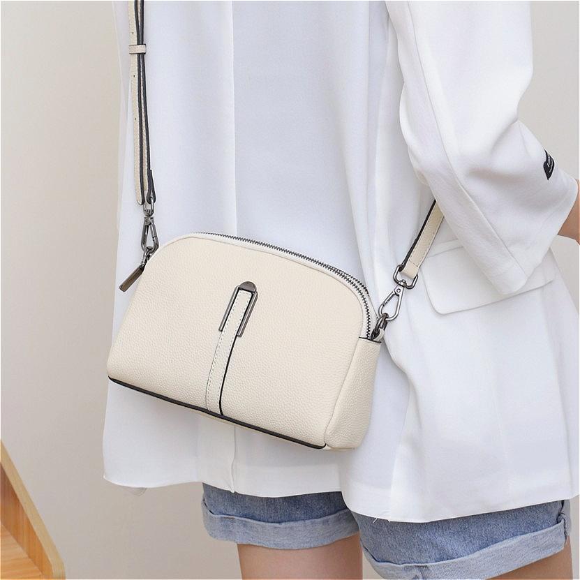 Genuine Cowhide Leather Crossbody Small Bag for Women - Compact Phe Purse, Adjustable Shoulder Strap, Summer Lightweight Bag