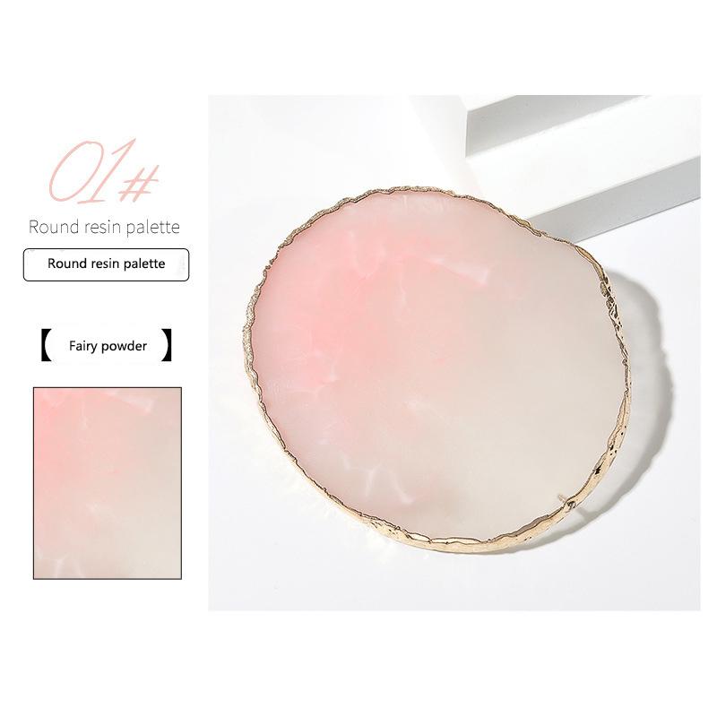 1pc Round/Square Painted Gel Polish Palette Natural Resin Onyx Display Board Holder Practice Nail Art DIY Tools