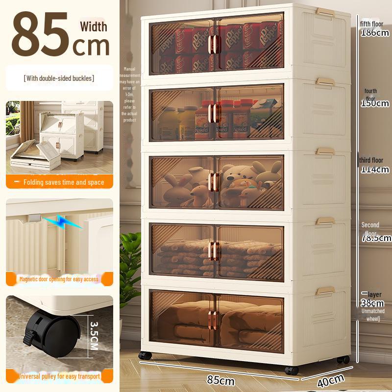 Foldable Multi-Layer Storage Cabinet for Clothes, Snacks, Books, and Toys