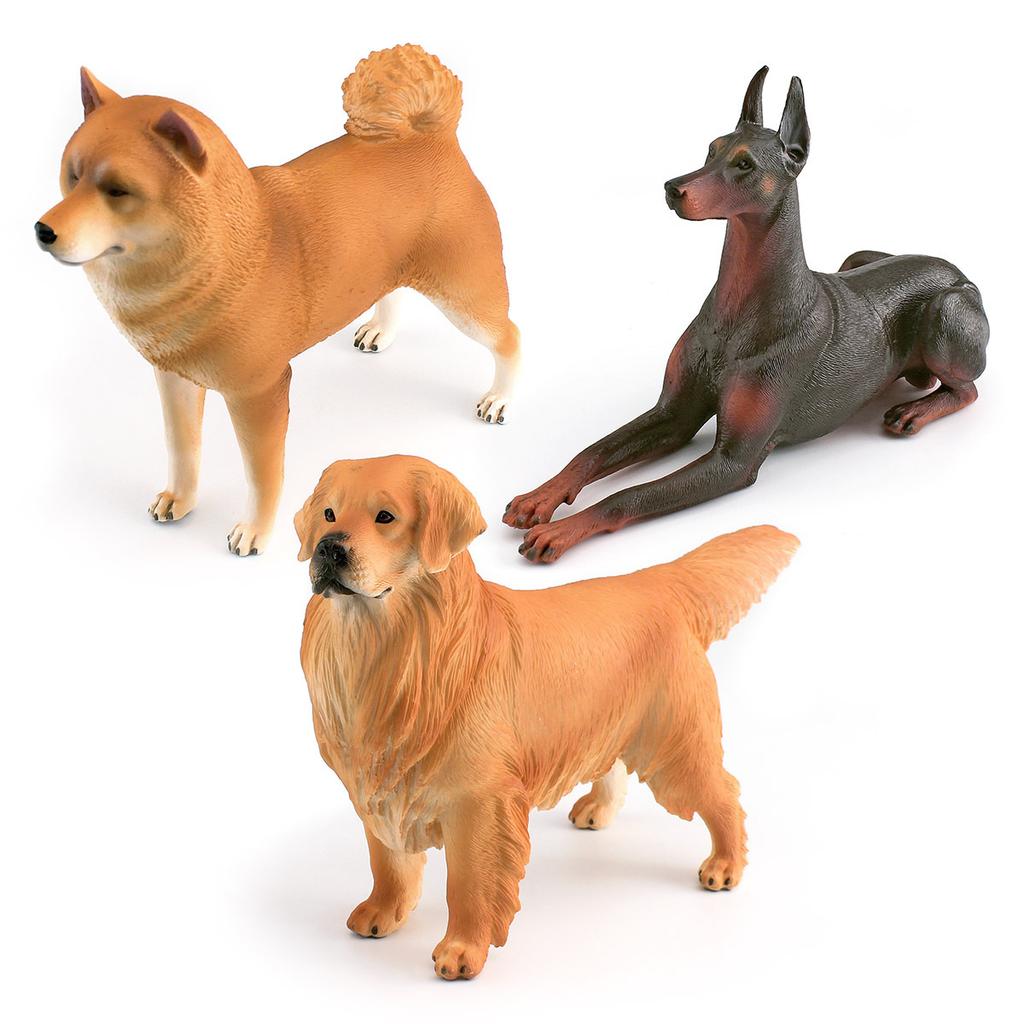 Dog Premium Realistic Figurines Shiba Inu Golden Retriever And Doberman Ideal For Home And Decor Office