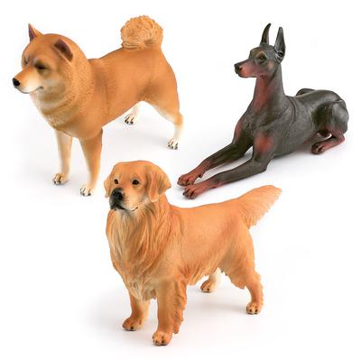 Simülasyon Evcil Hayvan Köpek Köpek Modeli 3 Büyük Katı Shiba Inu Golden Retriever Doberman Masaüstü Statik Süs Eşyası Oyuncaklar