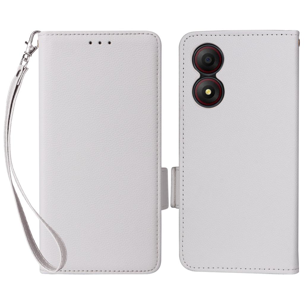 For ZTE Blade A34 Phone Case Leather Litchi Texture Cover with Magnetic Closure