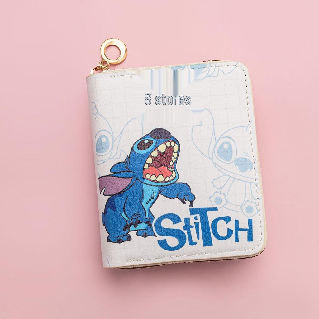 2025 Cartoon Stil Stitch PU Geldbörse: Unisex Kurzes Reißverschluss-Münzfach & Ausweishalter
