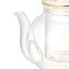 Francfranc Clear Glass Teapot, Gold