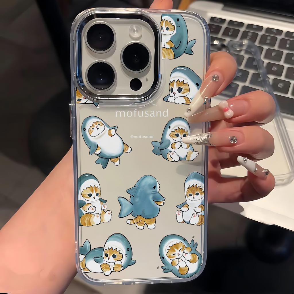 New Cute M-mofusands Cat Phone Case For IPhone 17 16e 16 15 14 13 12 11 Mini Pro Max X XSMAX 8 7 Air Plus Transparent Soft Cover