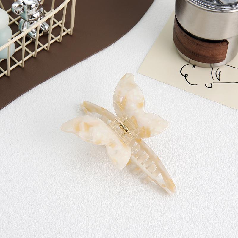 Elegant Temperament Butterfly Hair Clip - High-End Acetate, Women's 2024 Collection, Simple Shark Style.