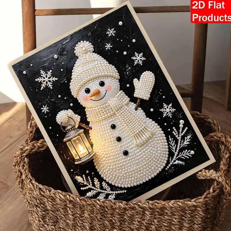 Christmas Pearl Painting Kit Handmade DIY Snowman Lantern Snowflake Home Decoration Painting