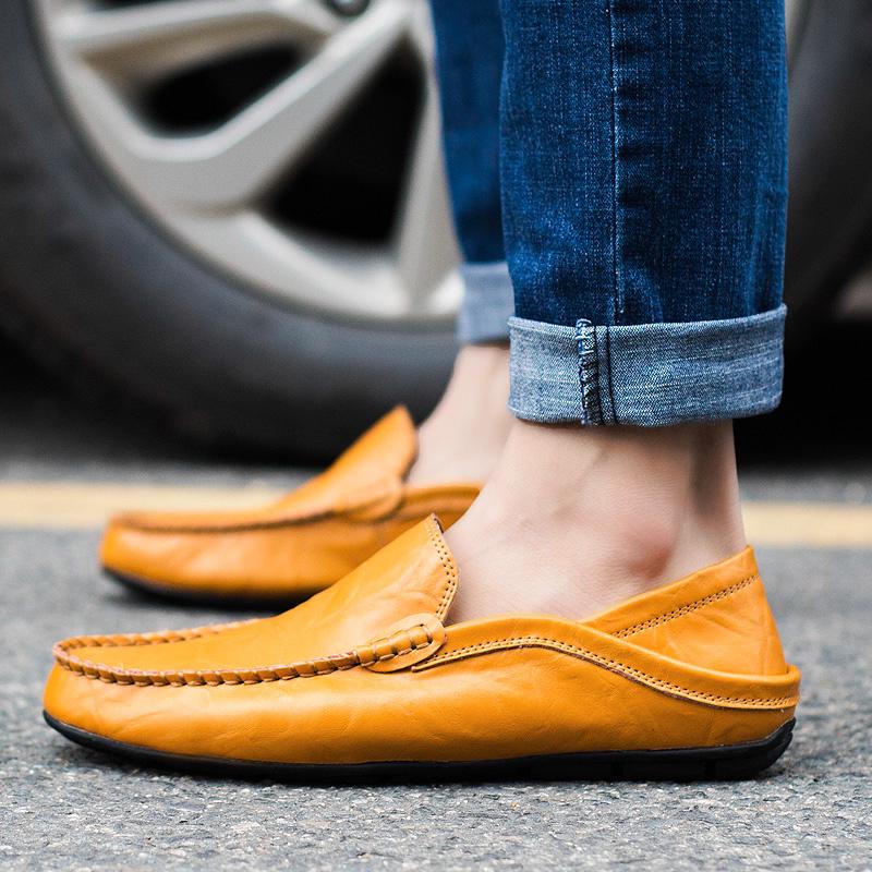 2024 Summer Mens Genuine Leather Loafers Handmade Driving Shoes Male Casual Italian Luxury Loafers Shoes Brand Moccasins for Men