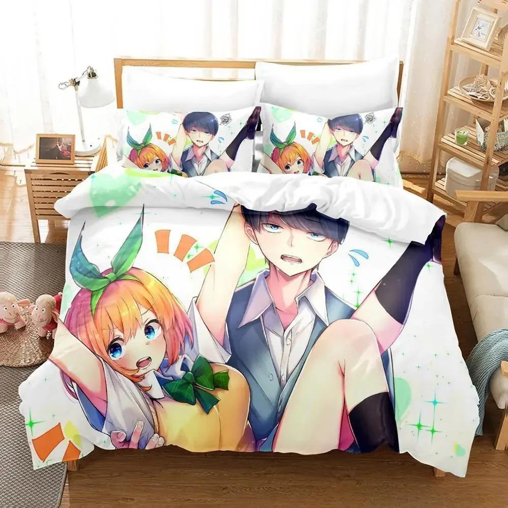 Pětinásobná pětčata Ložní souprava Jednolůžko Dvoulůžko Plná Queen King Size Postelová souprava Aldult Dětská ložnice Sady povlečení 3D Anime
